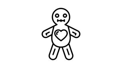 Gingerbread man icon with transparent background