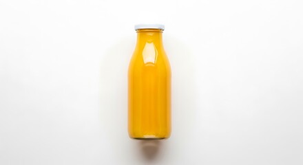 Orange Juice Bottle on White Background.