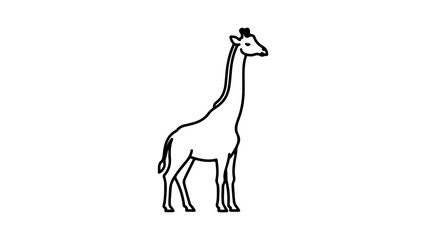 Giraffe outline with transparent background
