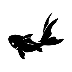 Goldfish silhouette with transparent background