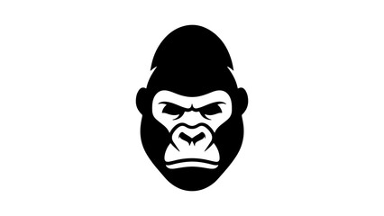 Gorilla head with transparent background