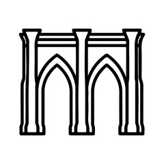 Gothic arches with transparent background