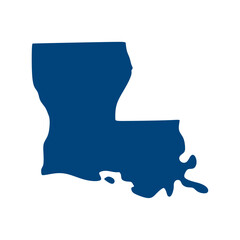 Louisiana map. Louisiana USA map vector. Louisiana navy map on white background