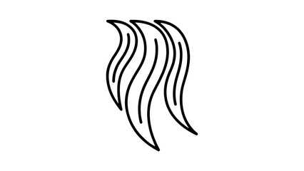 Hair strands with transparent background