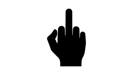 Hand gesture with middle finger with transparent background