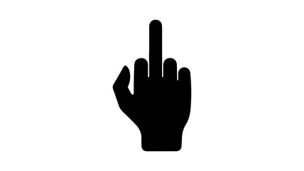 Hand gesture with middle finger with transparent background