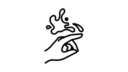 Hand holding abstract swirl with transparent background