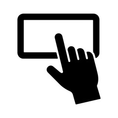 Obraz premium Hand touching screen with transparent background