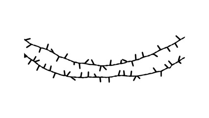 Holiday lights sketch with transparent background