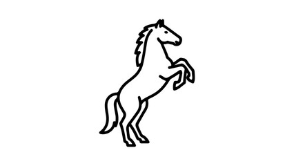 Horse rearing up with transparent background