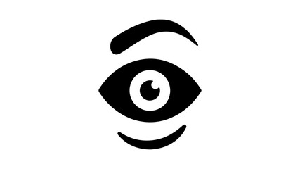 Human eye icon with transparent background