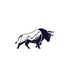 Bull with Financial Growth and Stock Market Arrow