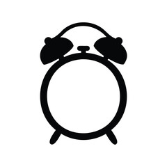 Fototapeta premium Simple Black and White Vector Illustration of a Classic Alarm Clock