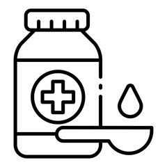 Obraz premium syrup medicine icon used for measuring dose in patient treatment