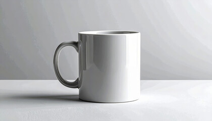 Obraz premium Minimalist Blank White Mug for Custom Design Mockup