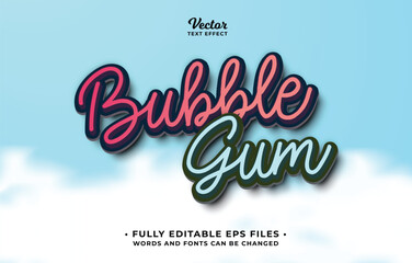 bubble gum text effect editable eps cc file
