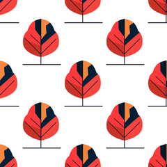 autumn trees  seamless pattern