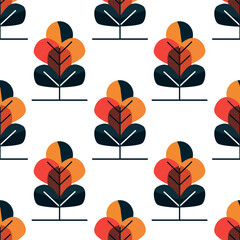 autumn trees  seamless pattern