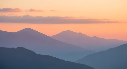 Sunrise Mountain Range Landscape.