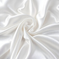 Fototapeta premium Elegant white satin fabric with luxurious soft folds and a subtle sheen, perfect for fashion and decor