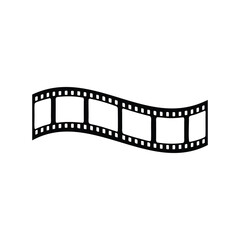 Black and white film strip icon illustration for cinematography projects