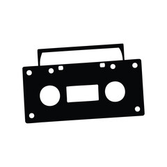 Fototapeta premium Black and white image of a cassette tape offering a nostalgic feel