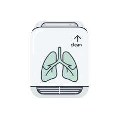 Air Purification Device with Lung Illustration for Clean Air
