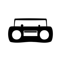 Fototapeta premium Simple black silhouette cartoon car with eyes and windshield illustration