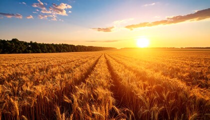 Golden wheat field at sunset (9)