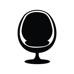 Obraz premium Abstract minimalist black egg chair with iconic midcentury design aesthetic