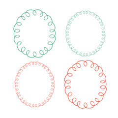Naklejka premium Set of decorative curly frames. Elegant swirl borders for packaging design, textile patterns, invitations and creative projects. Vector