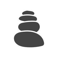Stacked stones icon. Symbol of spa, balance, harmony and meditation. Black silhouette vector illustration