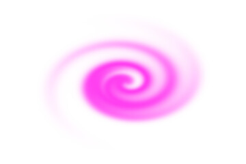 Glowing pink spiral swirl light effect with bright luminous abstract energy on transparent background.