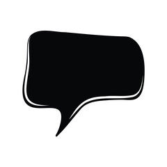 Black and white speech bubble conversation bubble icon vector illustration graphic
