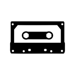 Classic Audio Cassette Silhouette Representing Retro Technology and Musical Nostalgia
