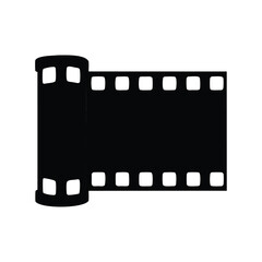 Fototapeta premium Vintage film reel in black and white isolated on a white background