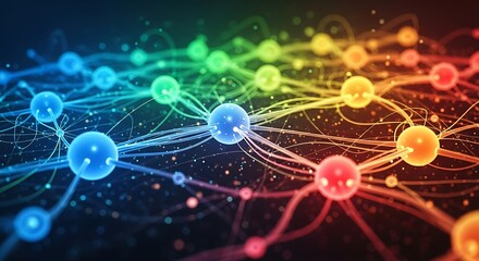 Neural Network Connections Colorful.