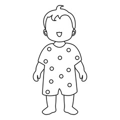 baby faceless stand coloring page printable