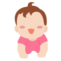 baby faceless crawl doodle cute illustration