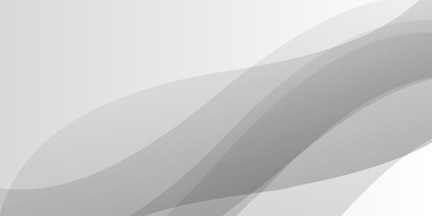 Modern abstract background with translucent grey waves flowing diagonal across the image, leaving clean white and greyish space for text or creative use.