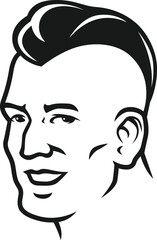 Profile of a man's face, silhouette of a man's face, vector art illustration