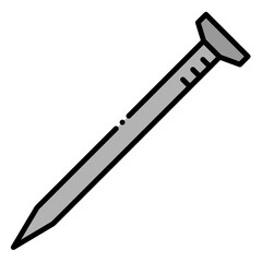 Metal Nail Illustration for Construction and Carpentry Projects