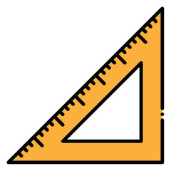 Set Square Ruler Icon for Geometry and Design