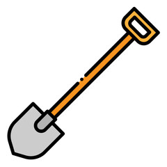 Shovel Icon Illustration for Gardening and Construction