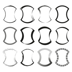 Abstract frame elements. Geometric shapes collection. Black line patterns. Vector border ornaments. EPS 10.