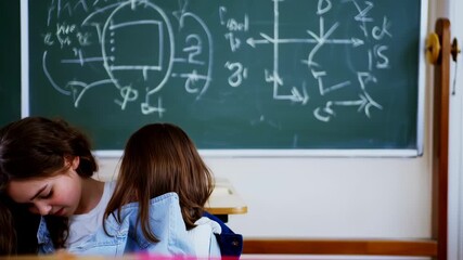 Students Collaboration on Math Problems in Classroom for Creative Education Concept - Powered by Adobe