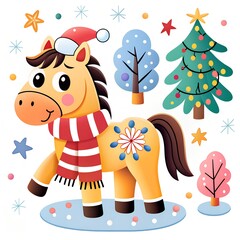 Christmas card with horse for 2026