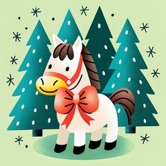 Christmas card with horse for 2026