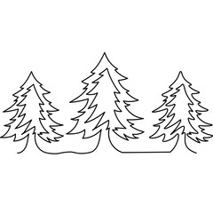 Obraz premium Christmas Tree One Line Drawing