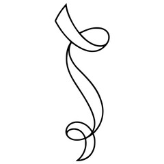 One line ribbon silhouette